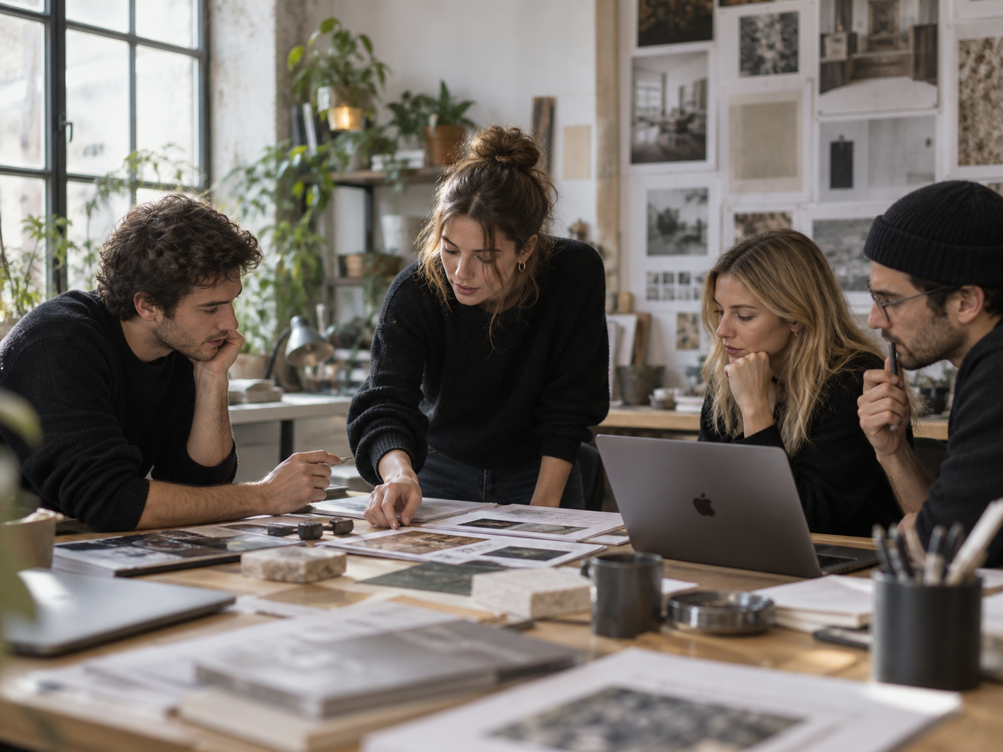 L'équipe The League Agency au travail dans l'atelier