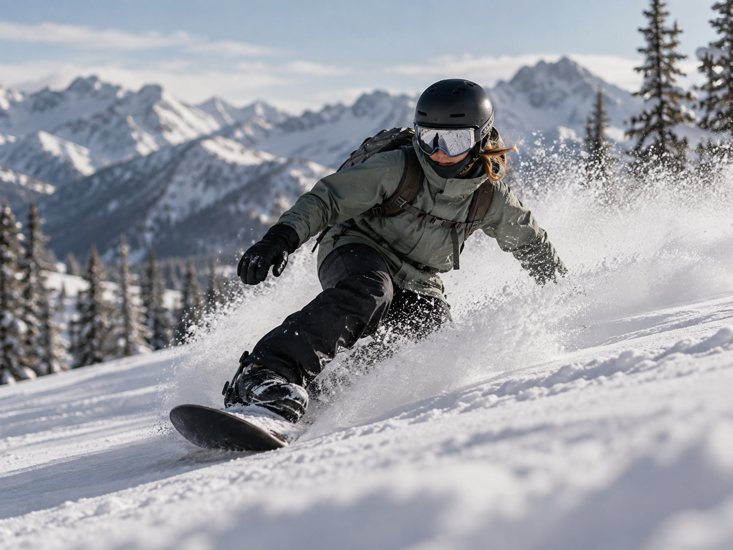 Photographie de snowboard en action